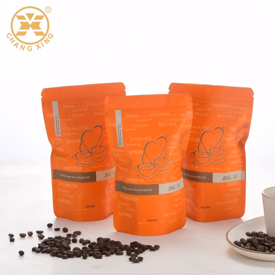 コーヒー豆アルミニウムマイラージップロックスタンドアップ食品茶バルブ包装袋
